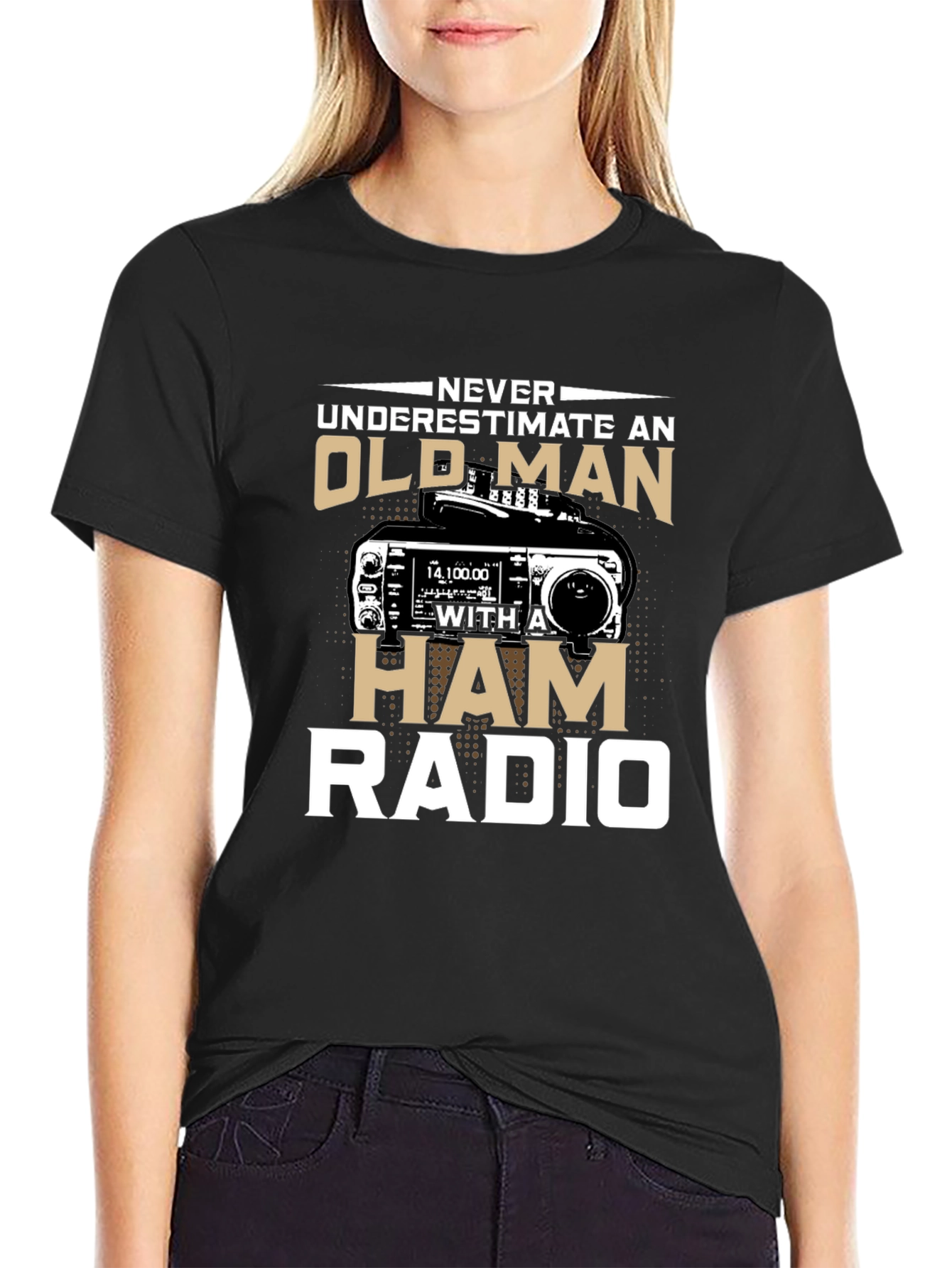 Never Underestimate Old Man Ham Radio T-Shirt