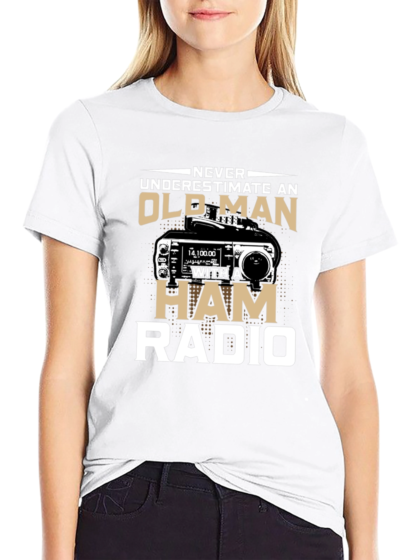 Never Underestimate Old Man Ham Radio T-Shirt