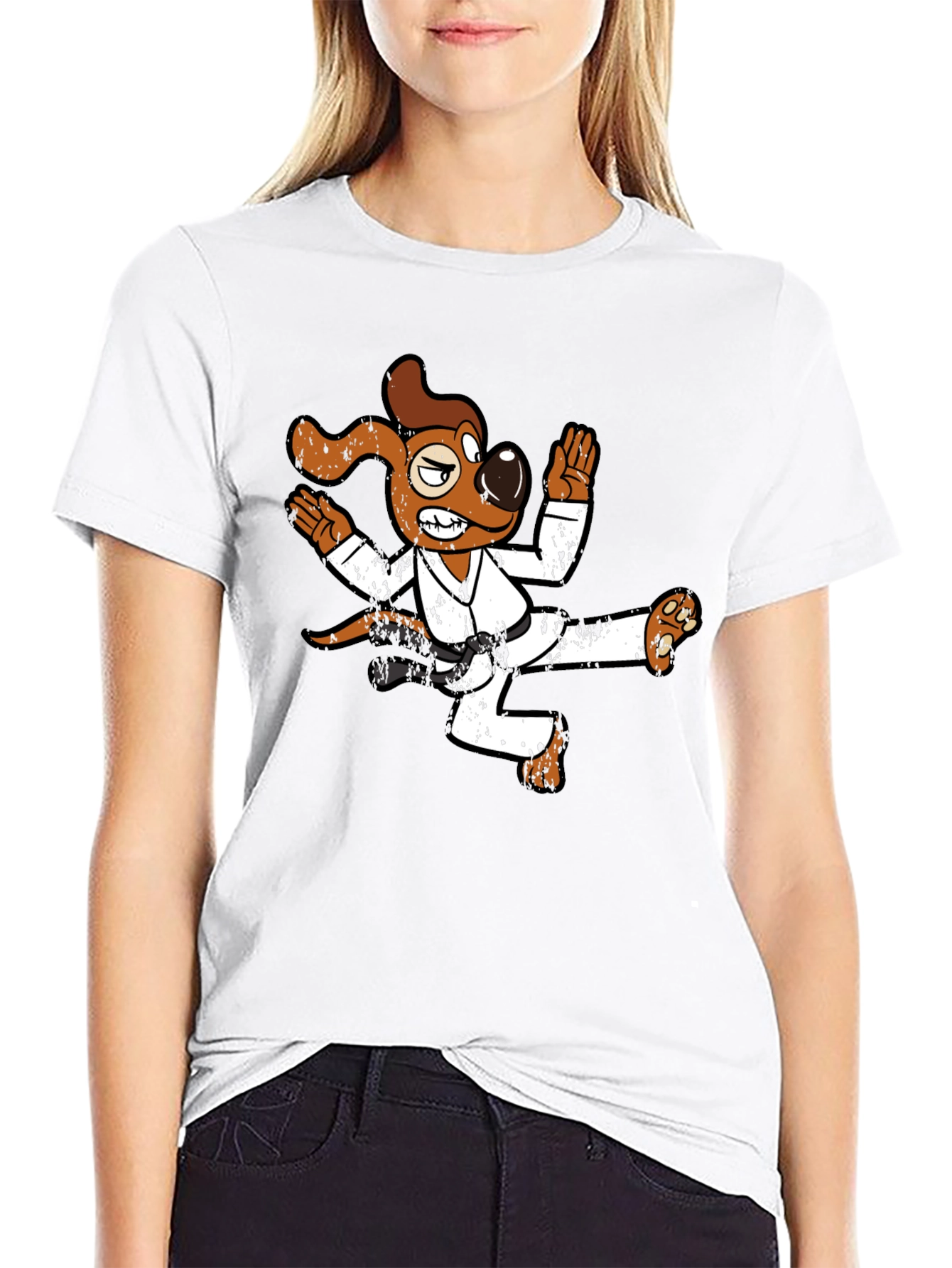 Karate Dog Graphic T-Shirt