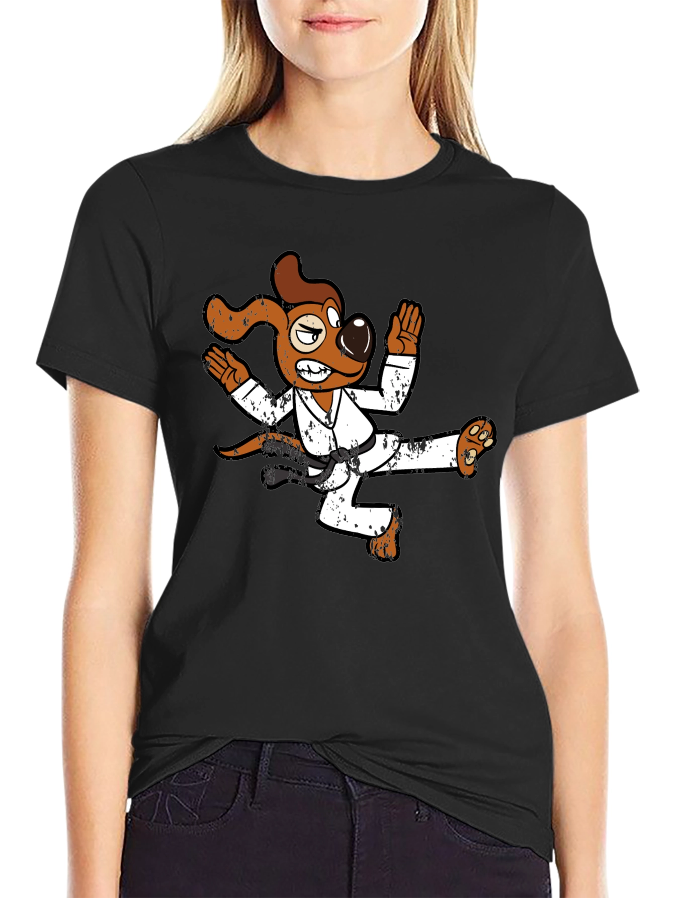 Karate Dog Graphic T-Shirt