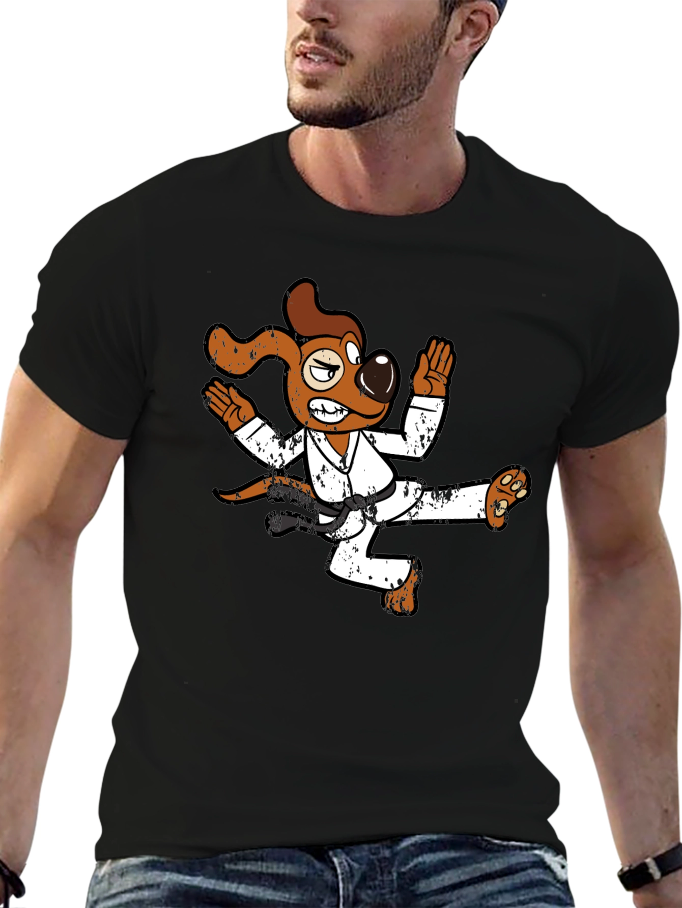 Karate Dog Graphic T-Shirt