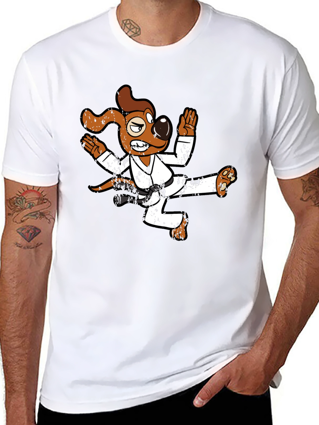 Karate Dog Graphic T-Shirt