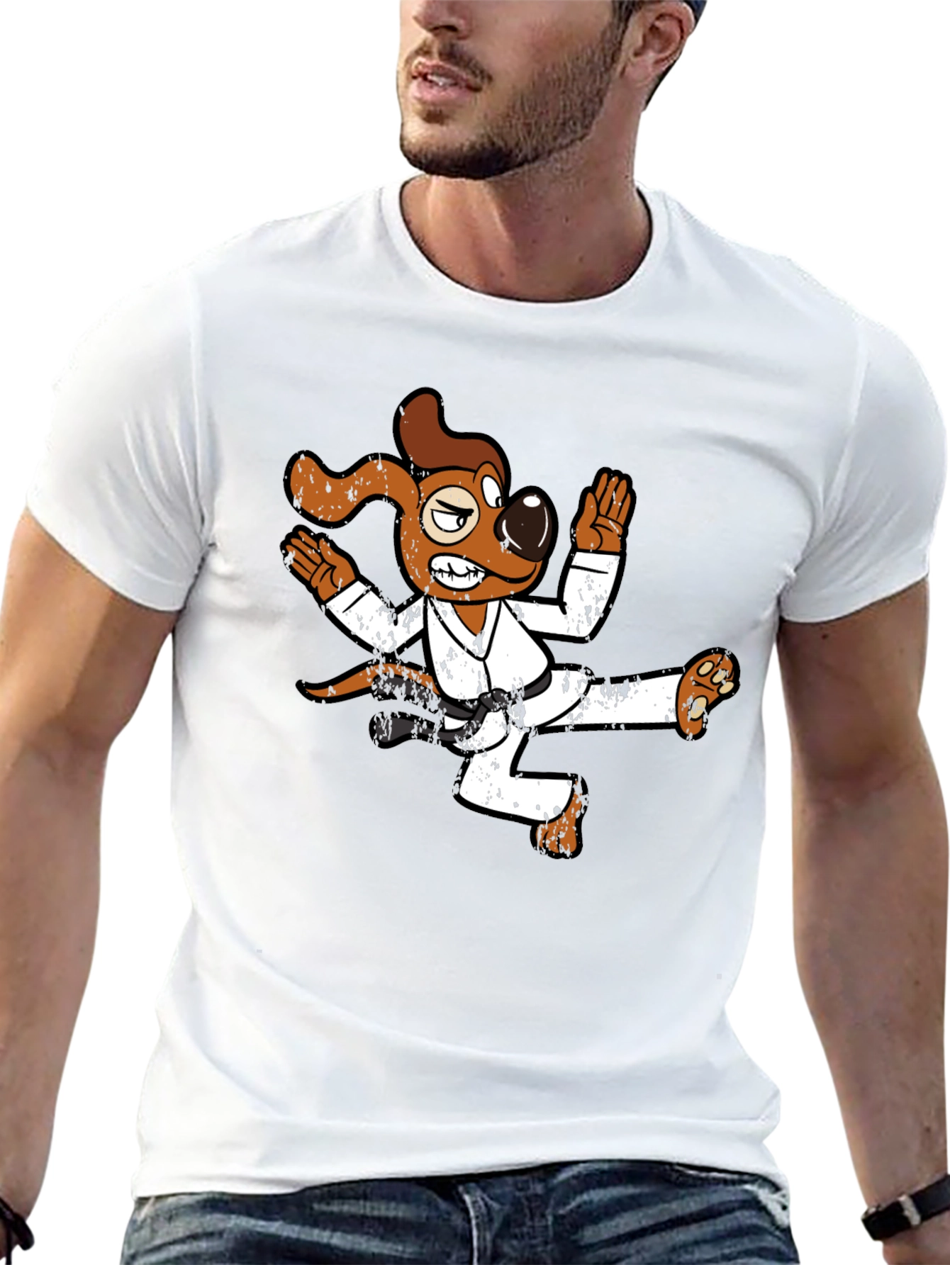 Karate Dog Graphic T-Shirt