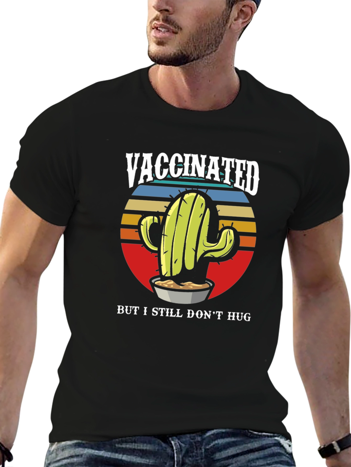Vaccinated Cactus Graphic T-Shirt