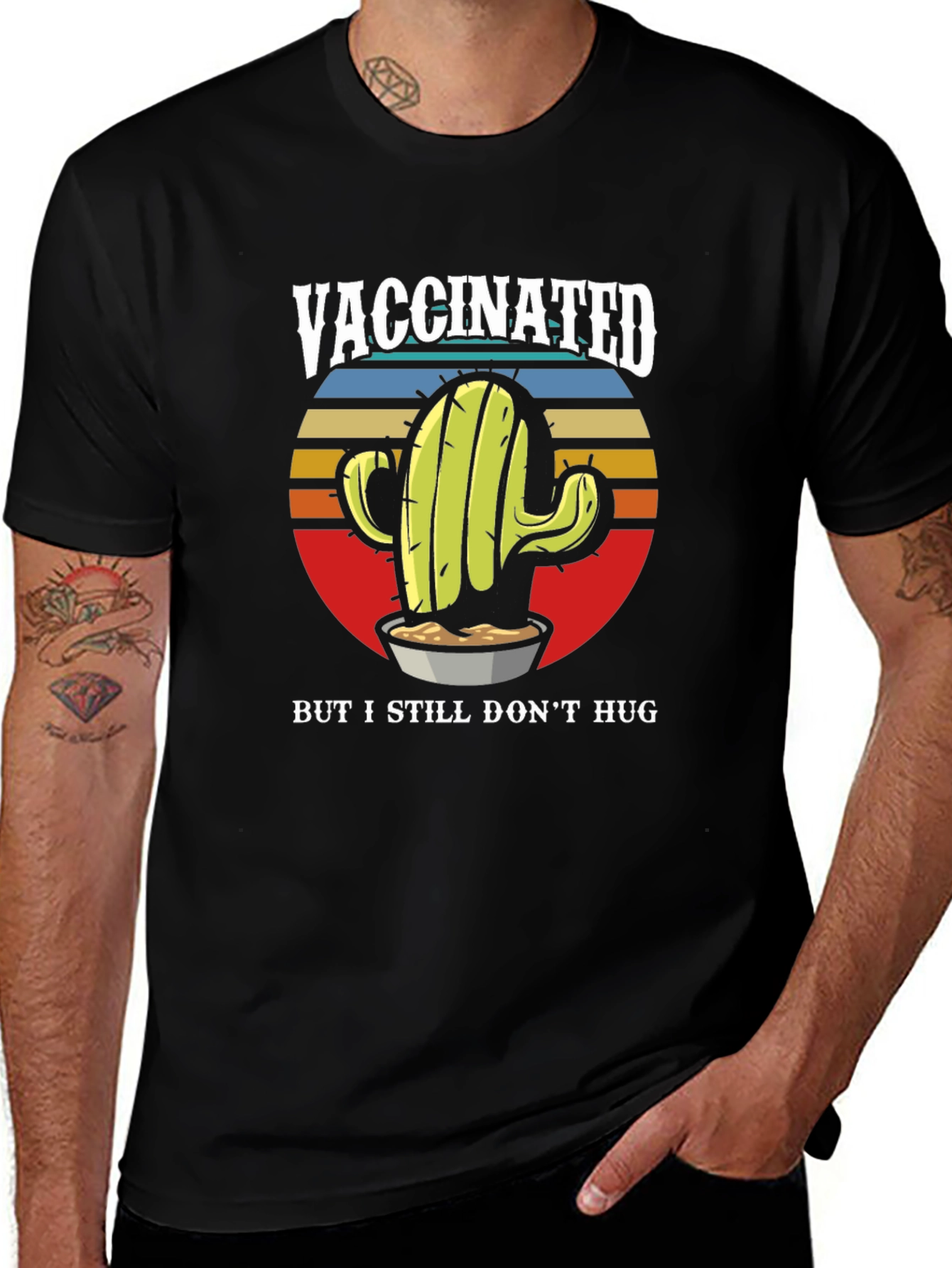 Vaccinated Cactus Graphic T-Shirt