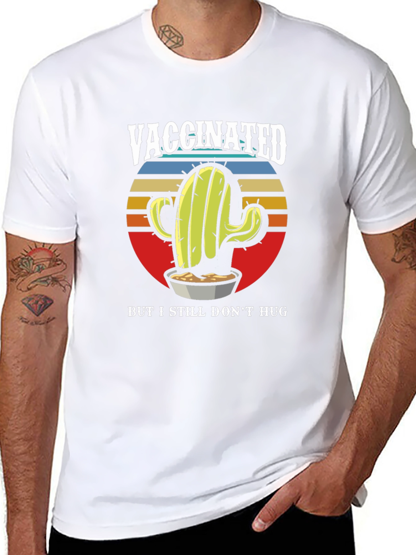 Vaccinated Cactus Graphic T-Shirt