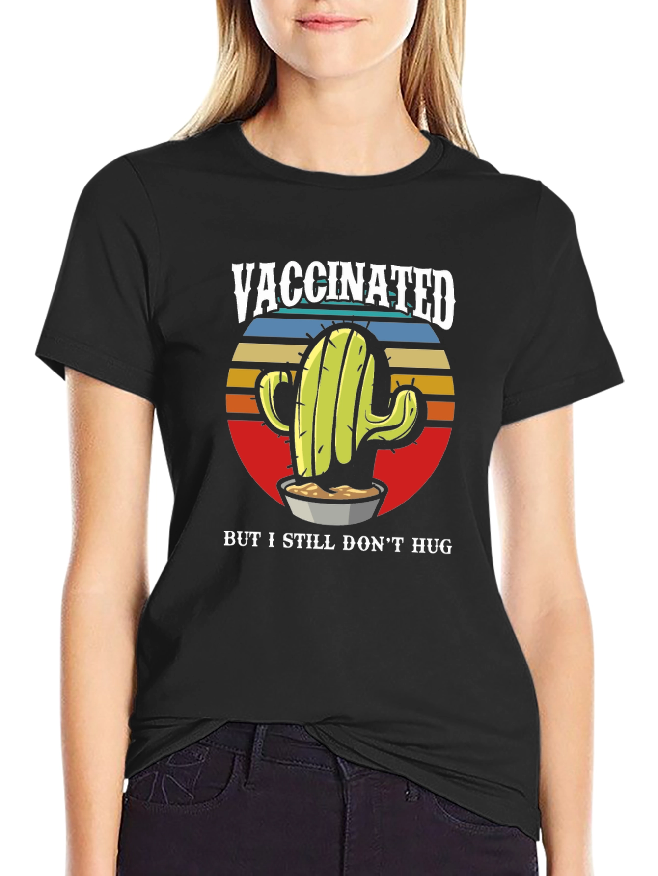 Vaccinated Cactus Graphic T-Shirt