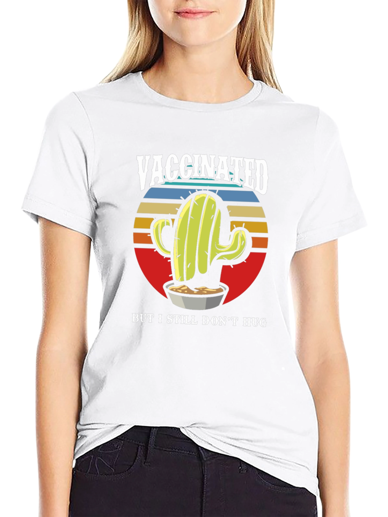 Vaccinated Cactus Graphic T-Shirt