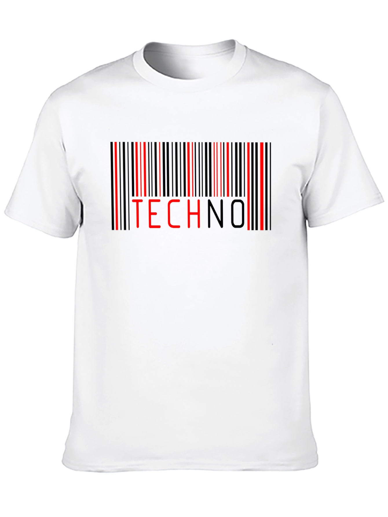 TECHNO Barcode T-Shirt - Black Graphic Tee