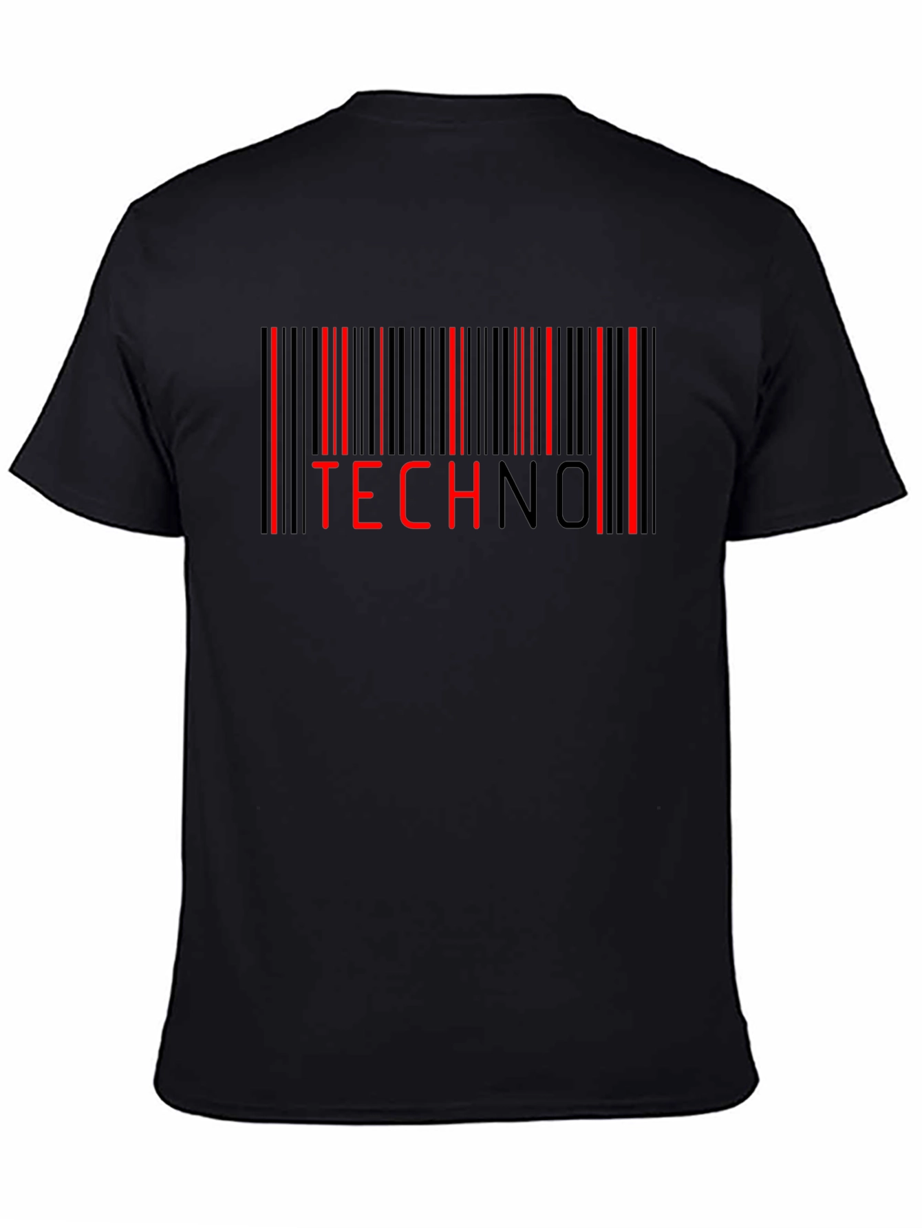 TECHNO Barcode T-Shirt - Black Graphic Tee