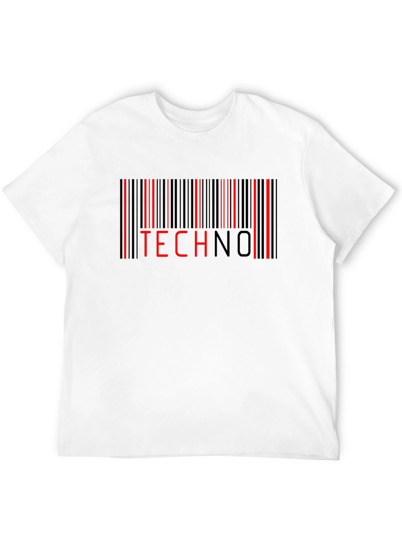 TECHNO Barcode T-Shirt - Black Graphic Tee