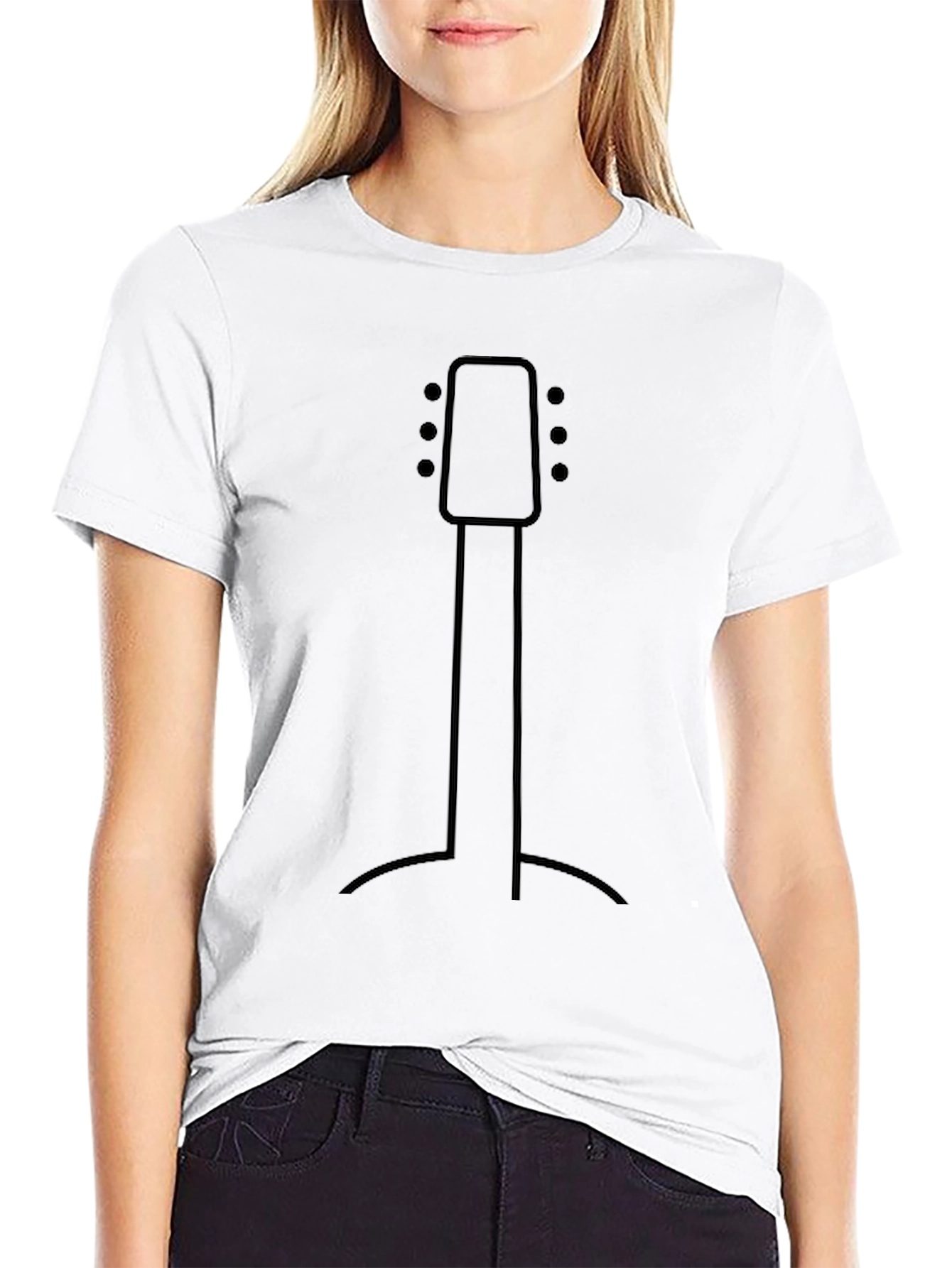 Minimalist Guitar Stand Graphic T-Shirt