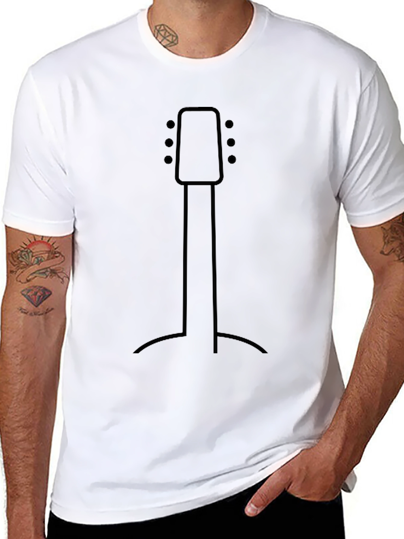 Minimalist Guitar Stand Graphic T-Shirt