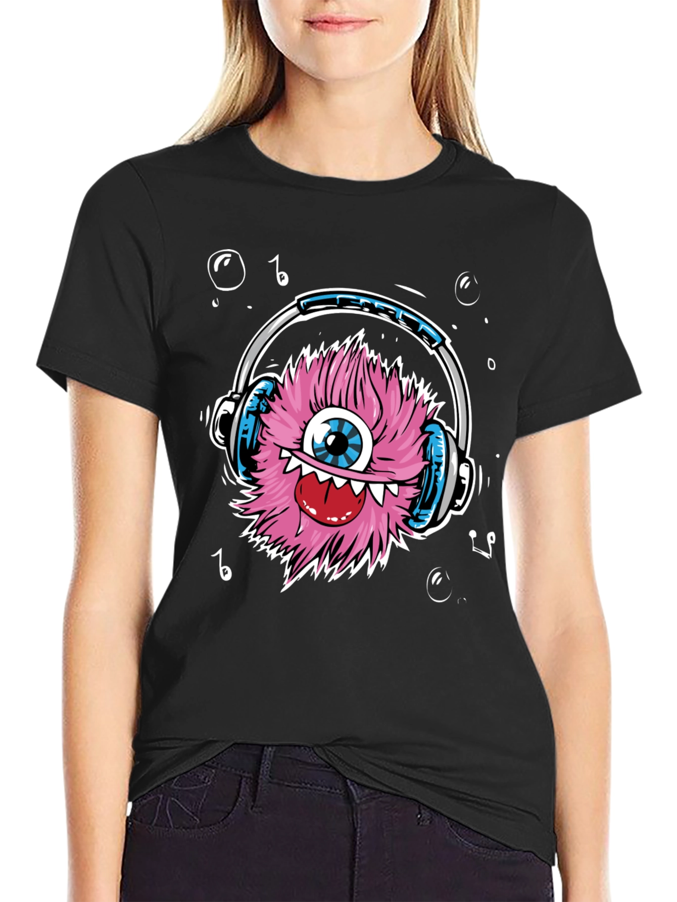 Monster with Headphones Graphic Tee