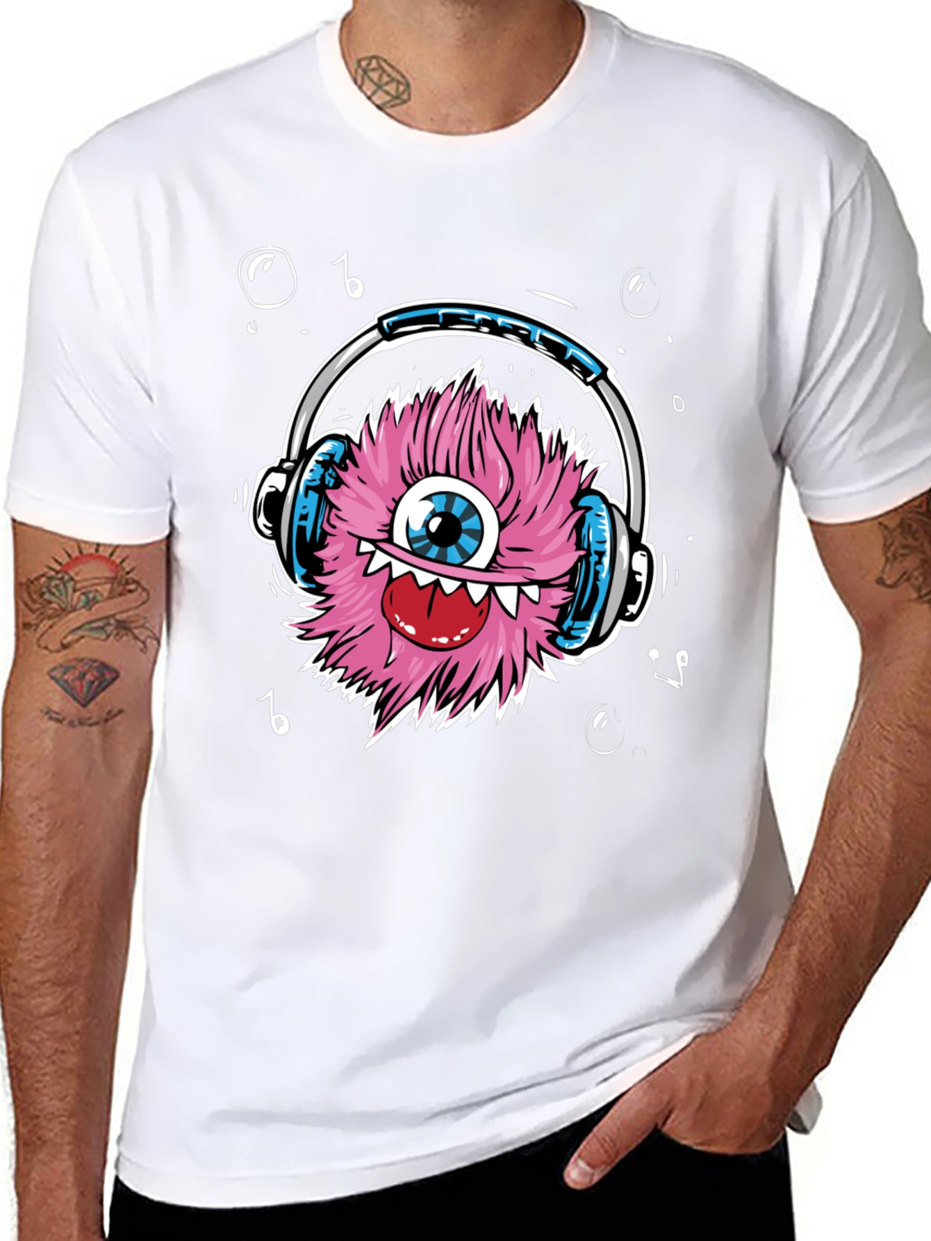Monster with Headphones Graphic Tee