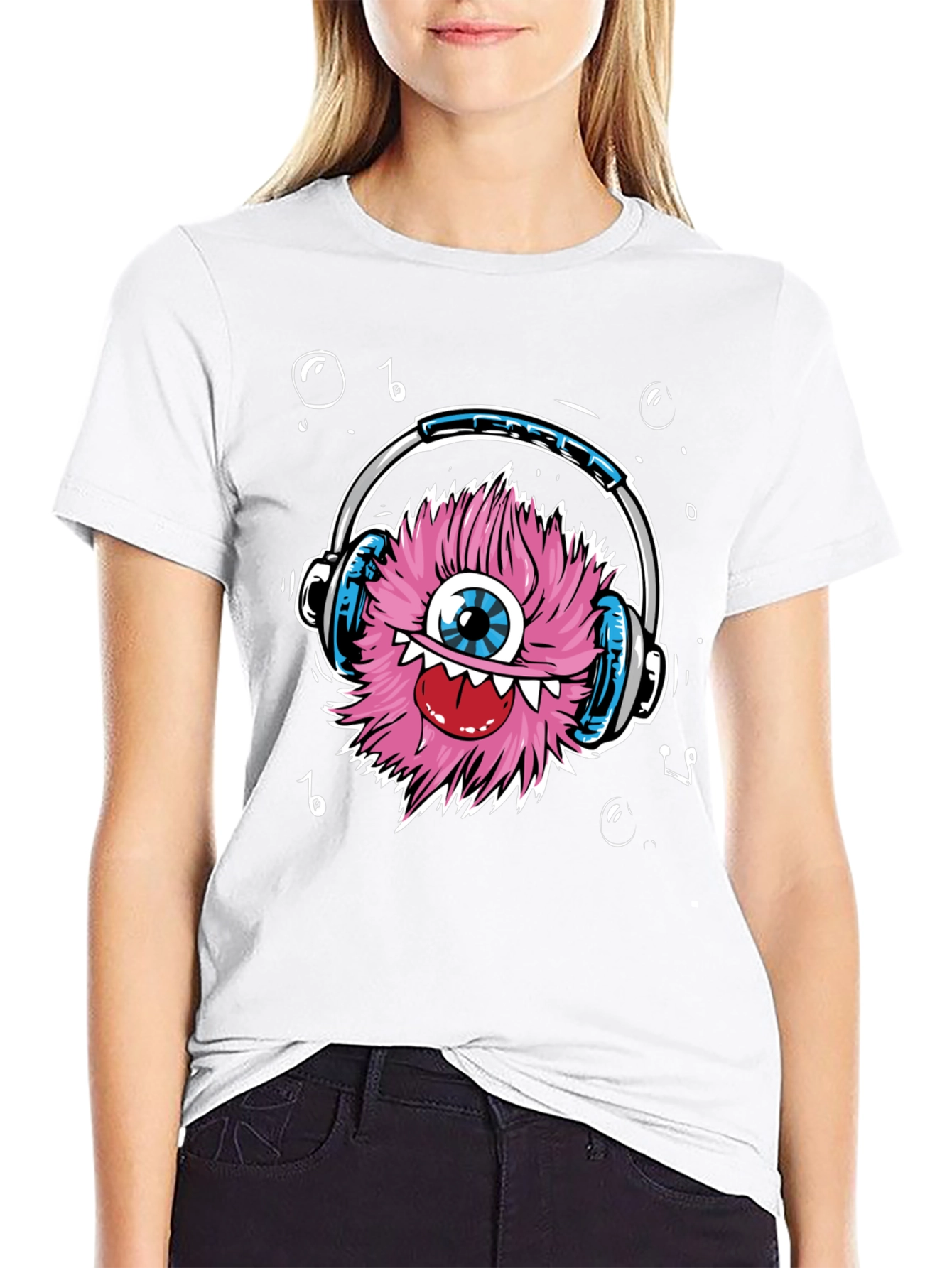 Monster with Headphones Graphic Tee
