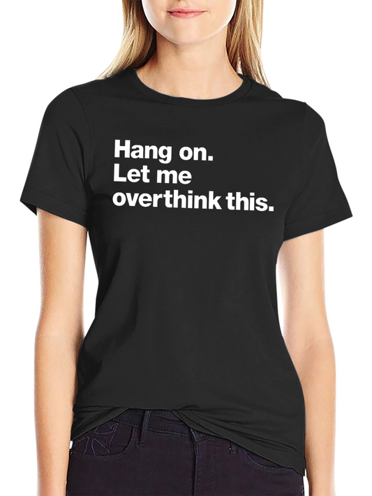 Funny Overthinker Black Cotton T-Shirt