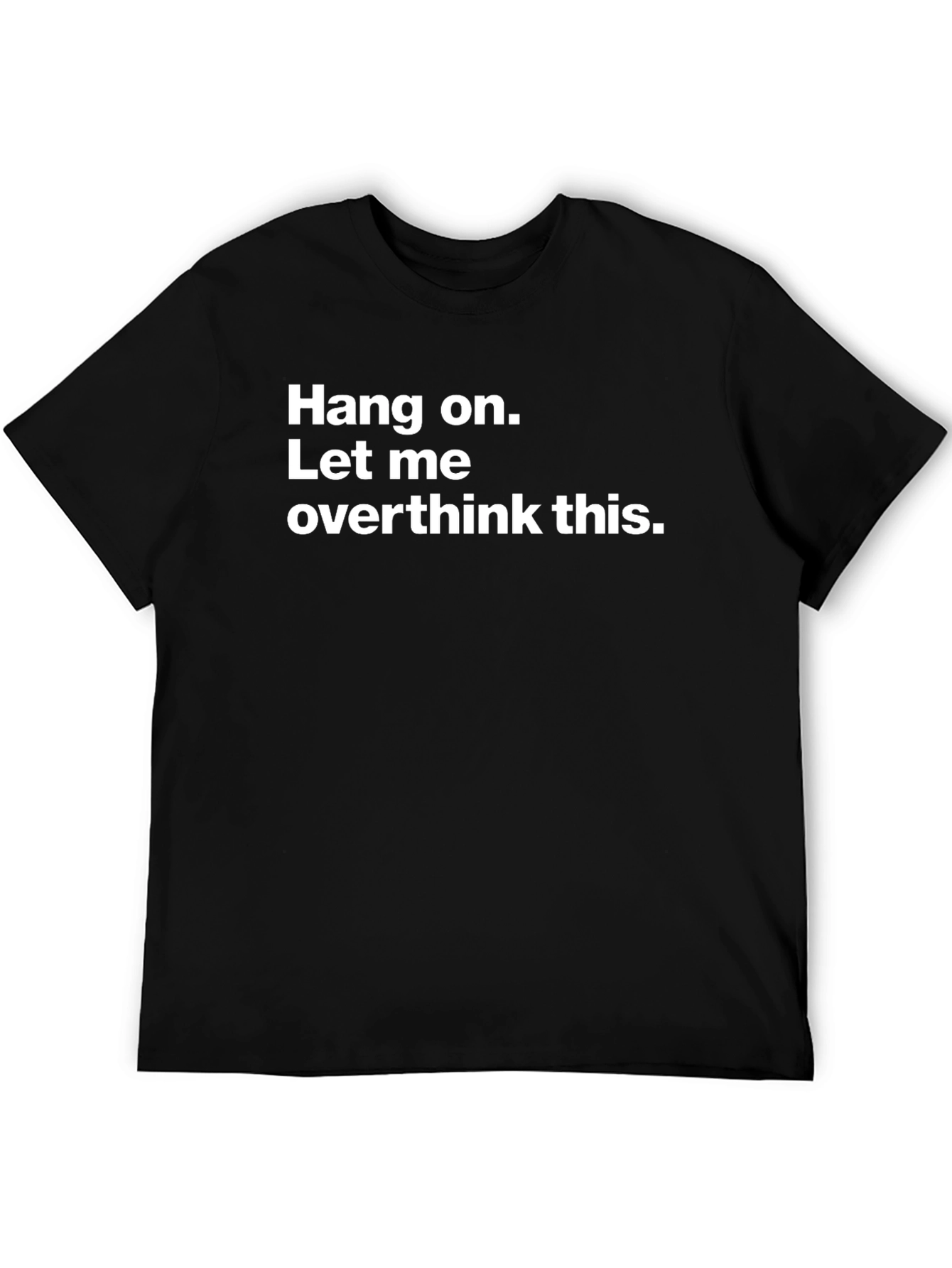 Funny Overthinker Black Cotton T-Shirt