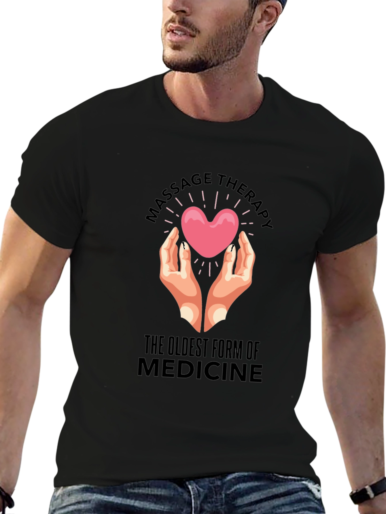 Massage Therapy: Oldest Medicine Black T-Shirt