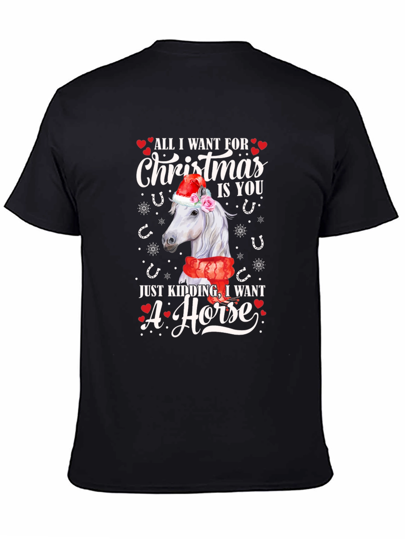 Christmas Horse Graphic T-Shirt - Unisex Holiday Tee