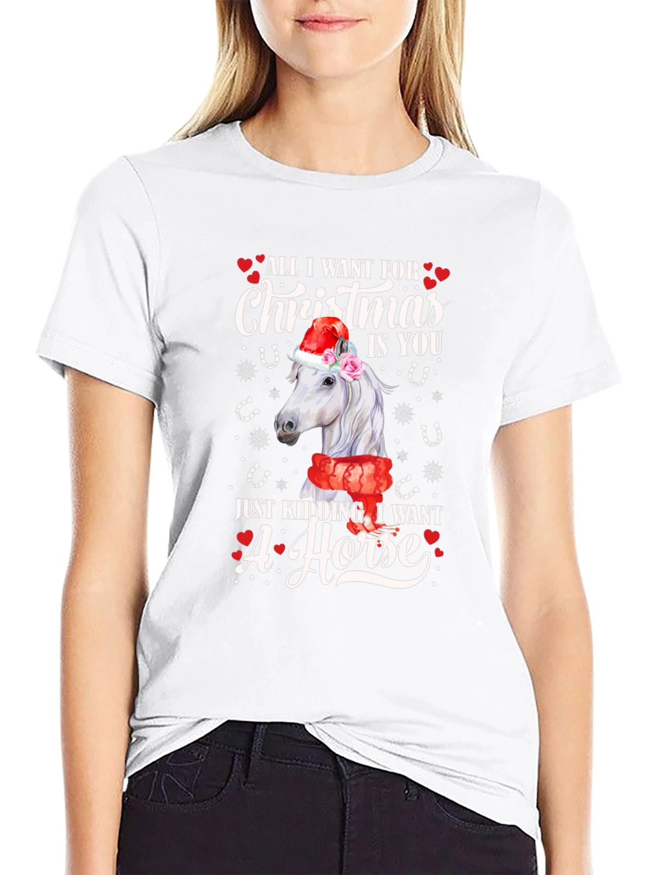 Christmas Horse Graphic T-Shirt - Unisex Holiday Tee