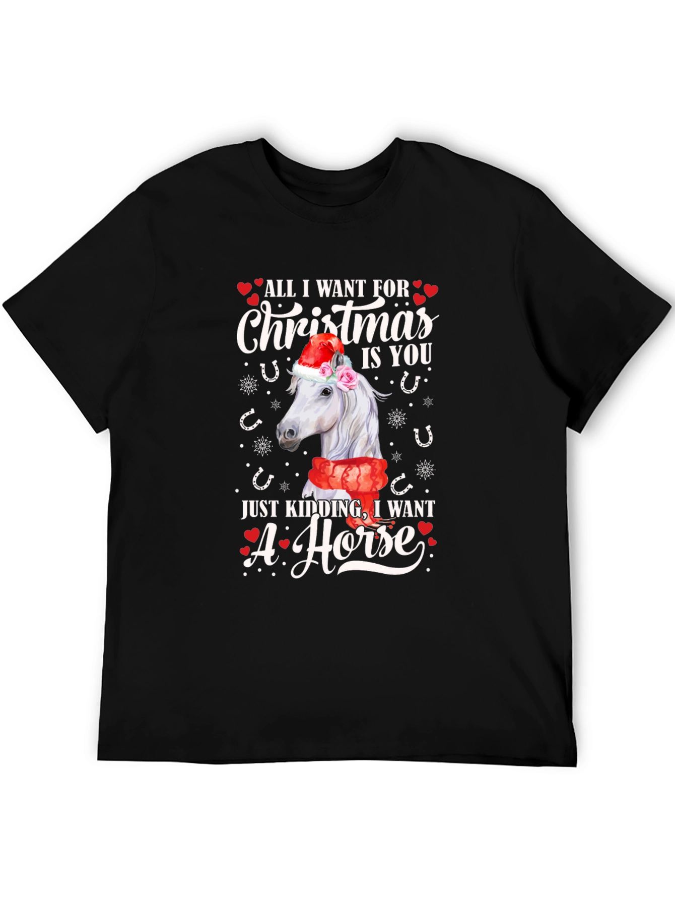 Christmas Horse Graphic T-Shirt - Unisex Holiday Tee