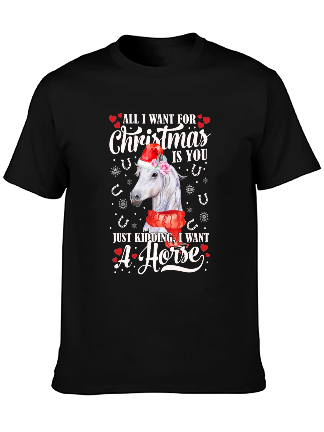 Christmas Horse Graphic T-Shirt - Unisex Holiday Tee
