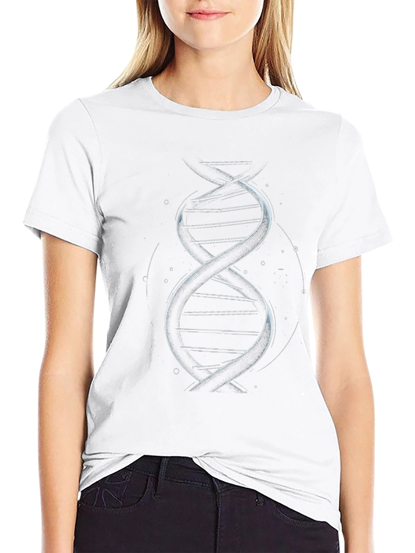 DNA Graphic Print Black T-Shirt