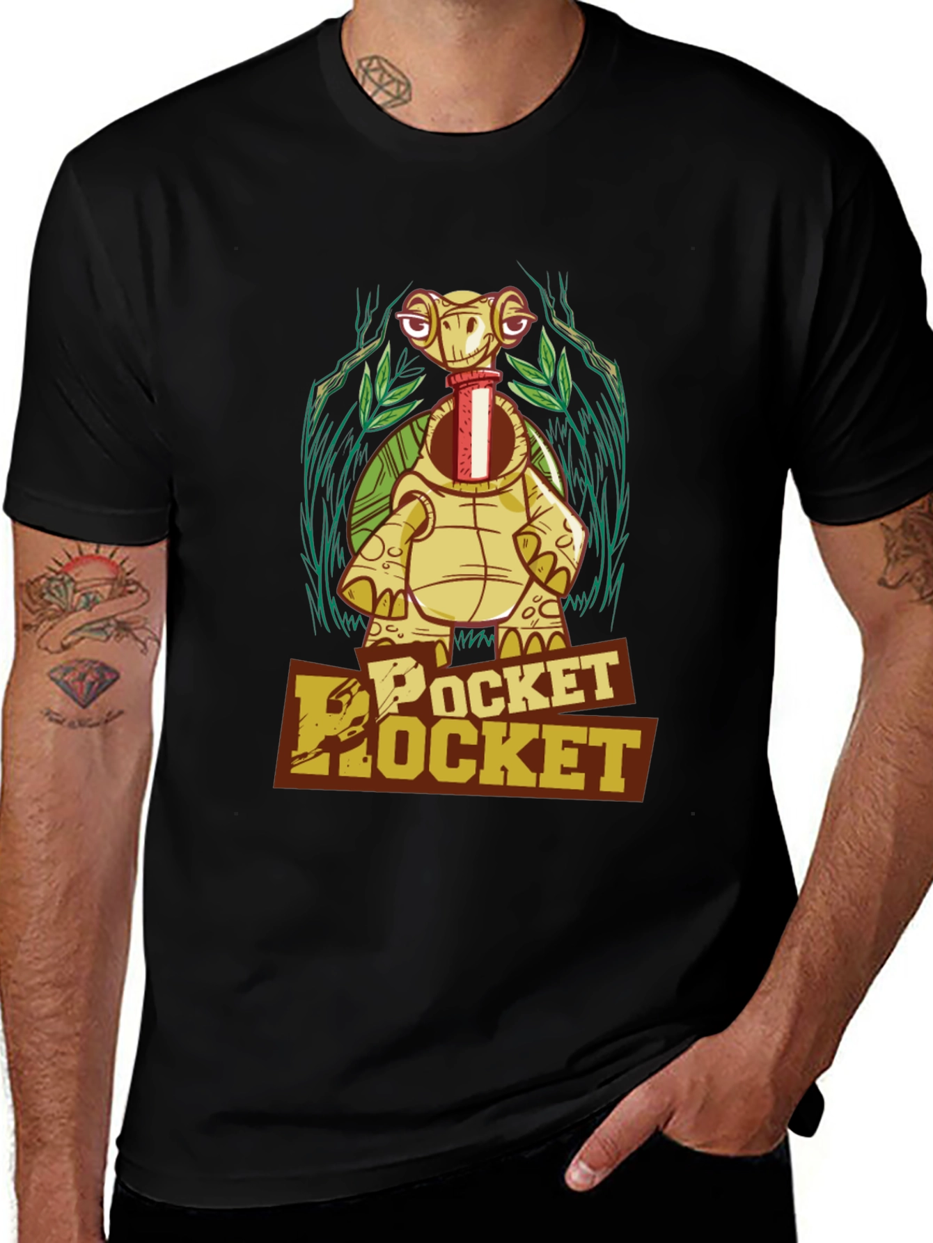 Pocket Rocket Turtle Graphic T-Shirt