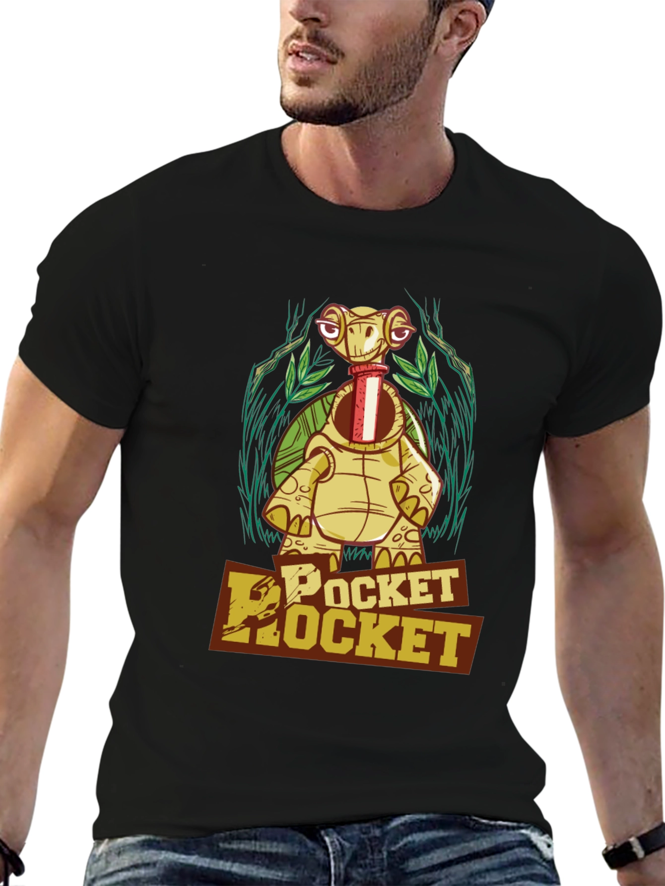 Pocket Rocket Turtle Graphic T-Shirt