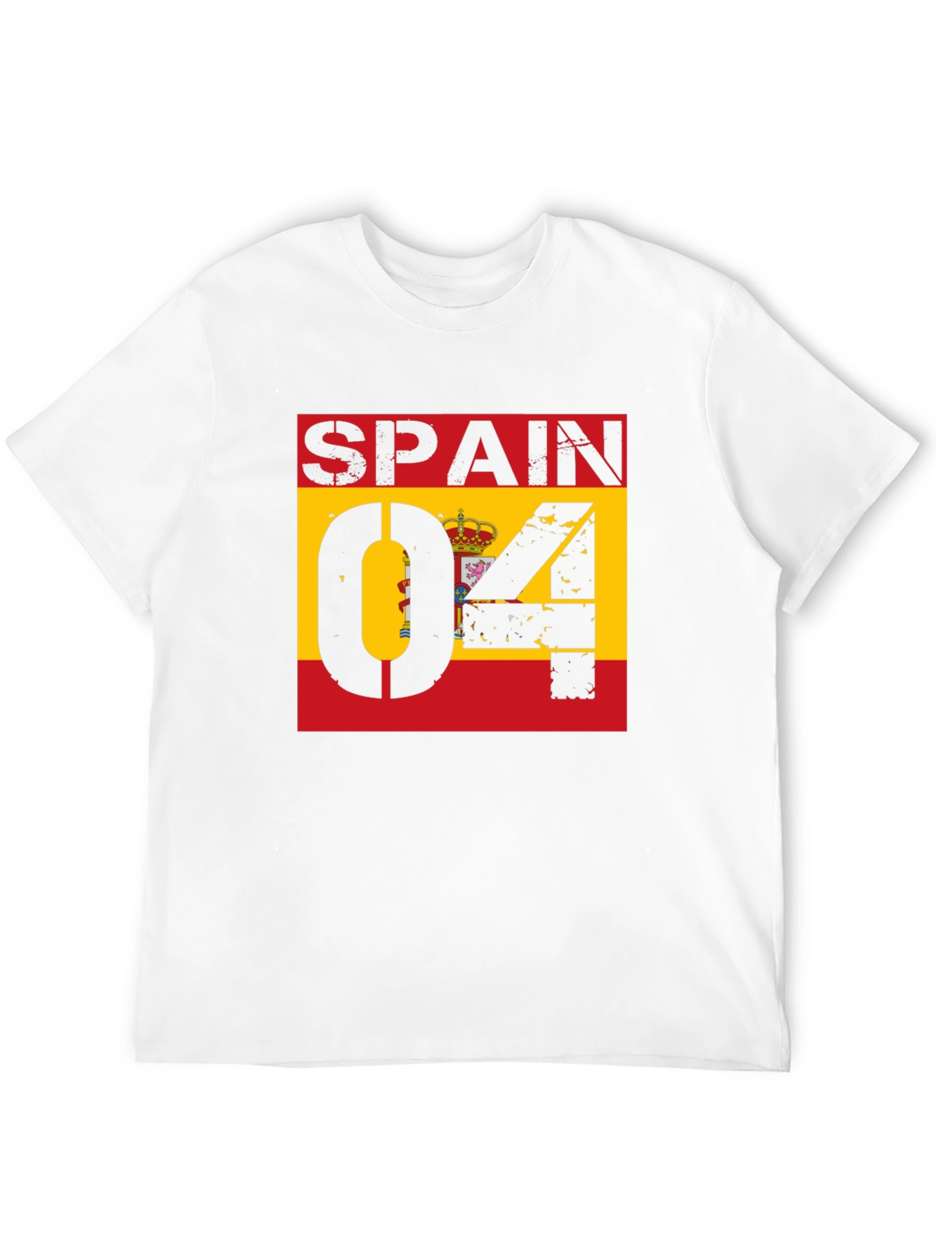 Spain Flag Distressed Graphic T-Shirt