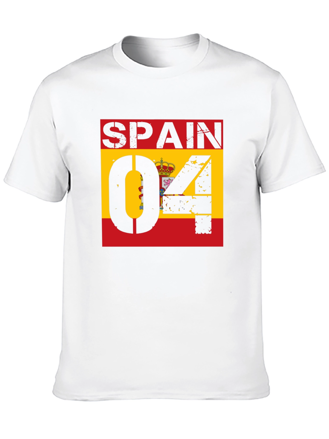 Spain Flag Distressed Graphic T-Shirt