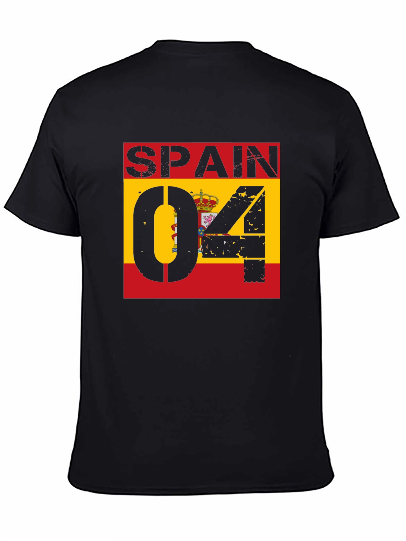 Spain Flag Distressed Graphic T-Shirt