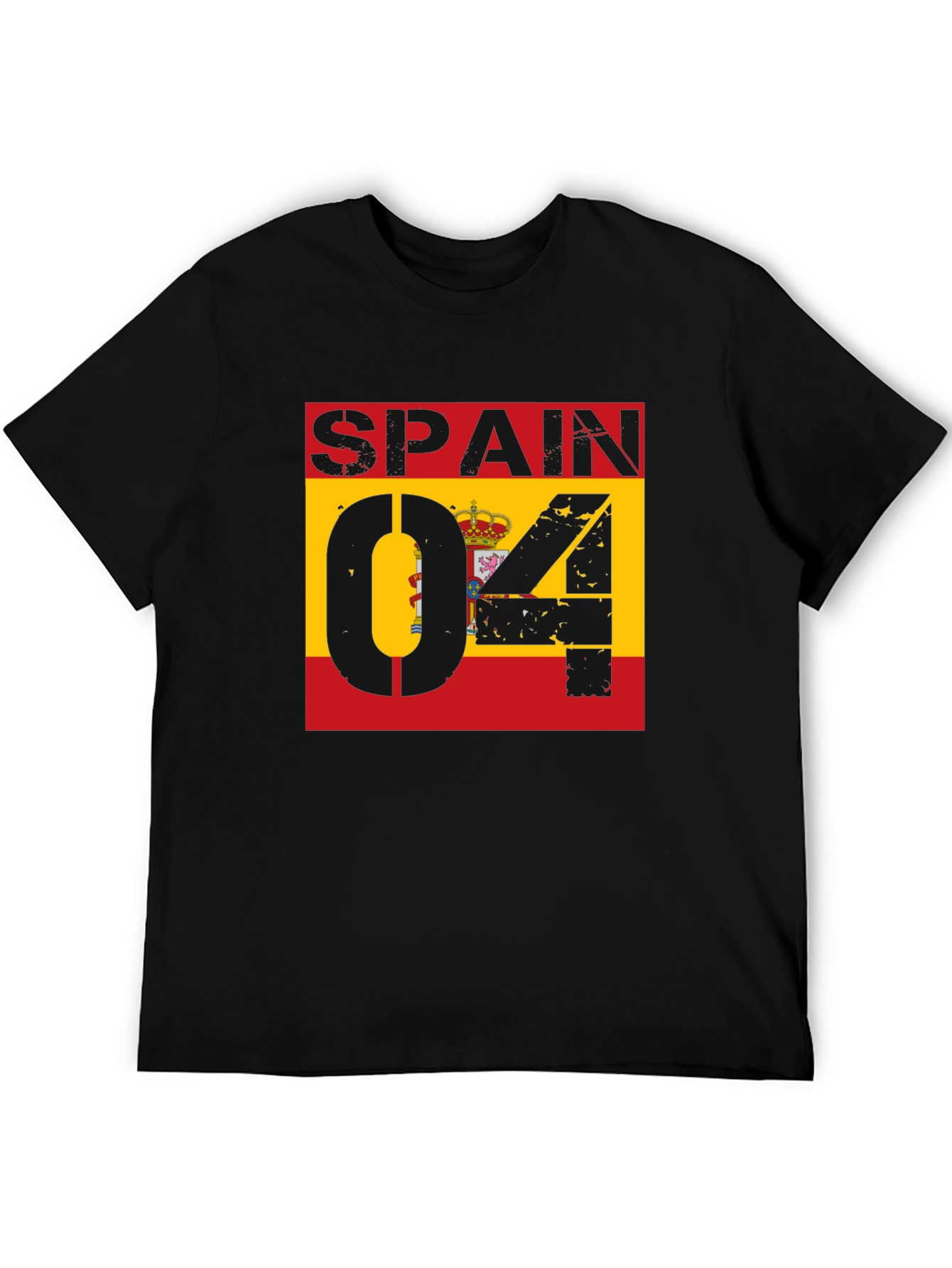 Spain Flag Distressed Graphic T-Shirt
