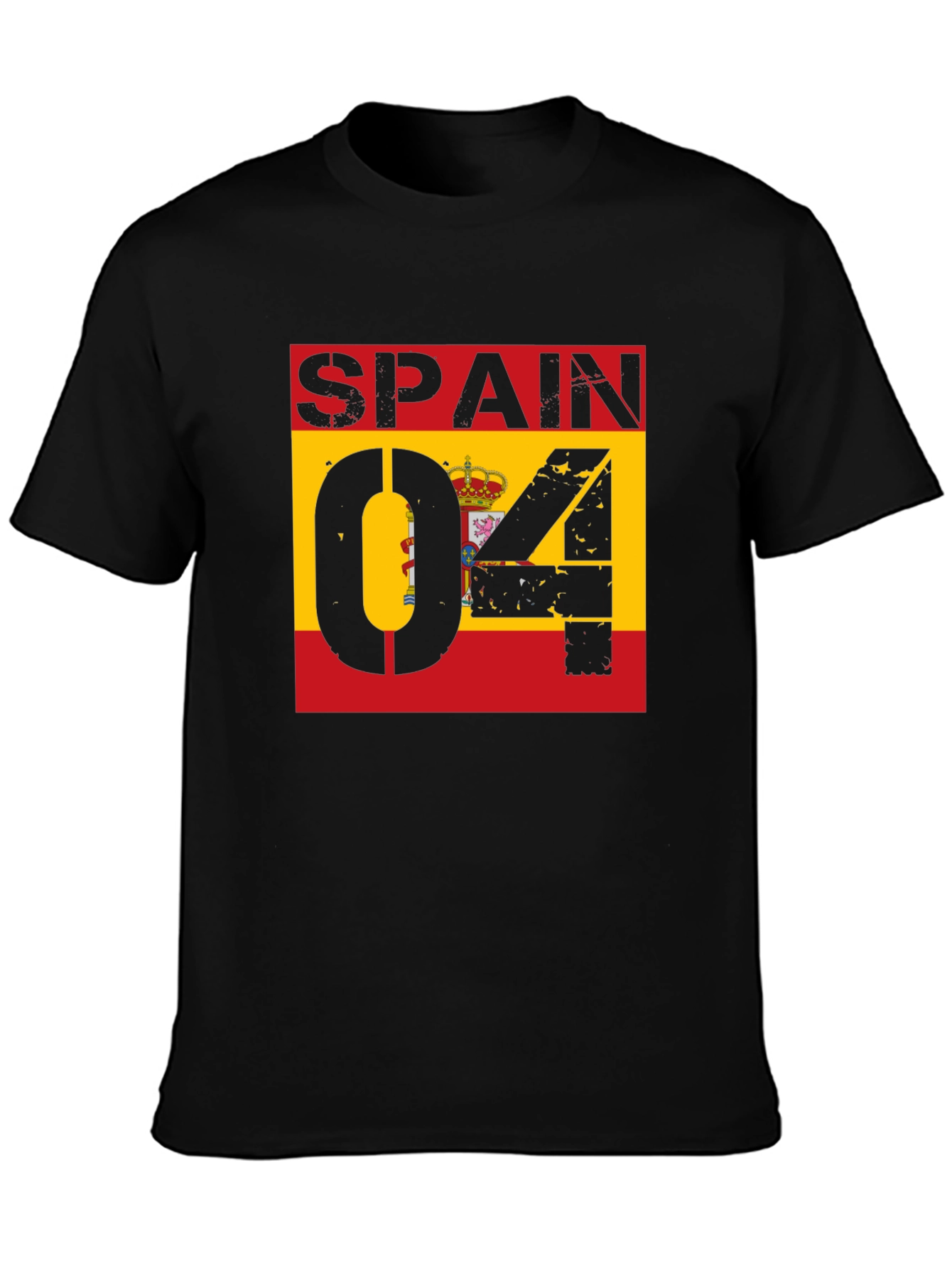 Spain Flag Distressed Graphic T-Shirt