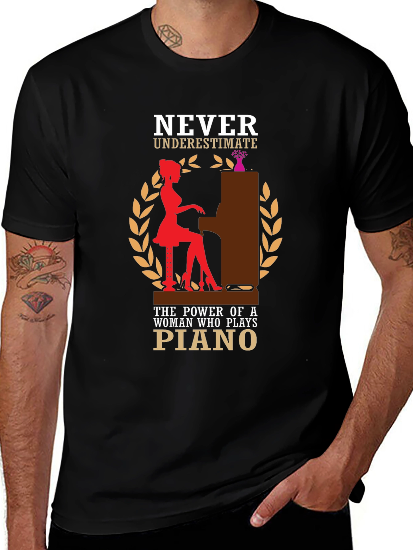 Piano Player Graphic T-Shirt - Never Underestimate
