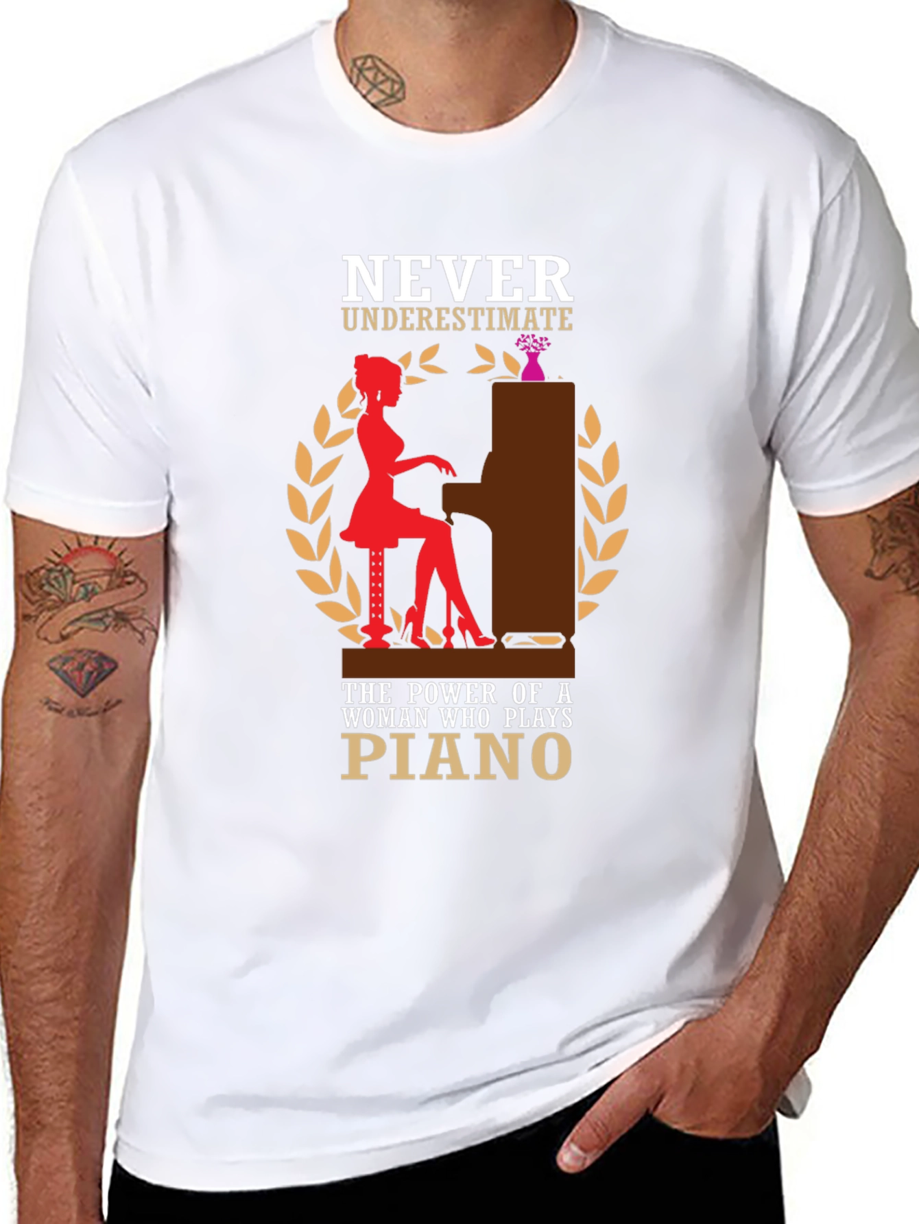 Piano Player Graphic T-Shirt - Never Underestimate