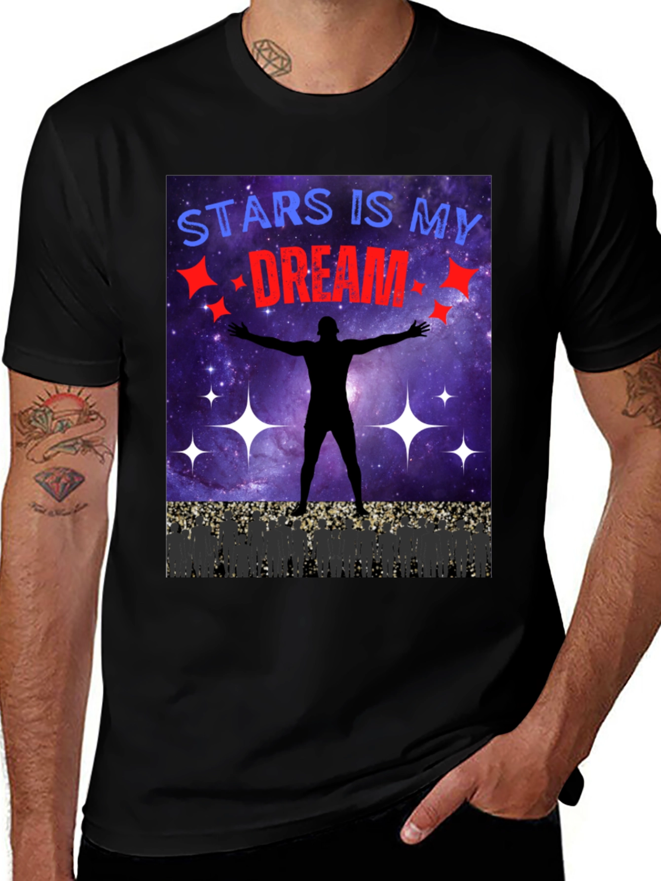 Stars Is My Dream T-Shirt - Black