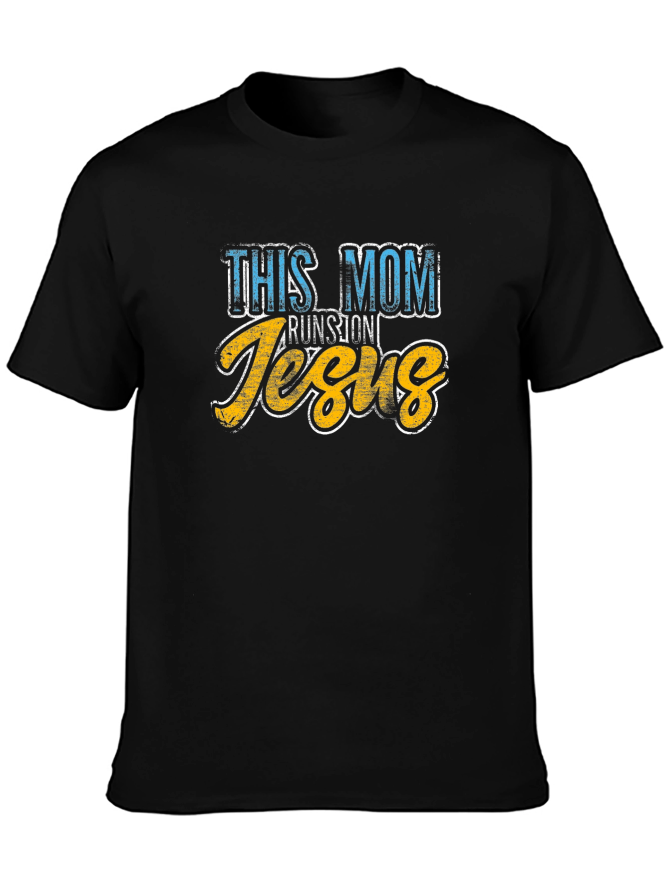This Mom Runs on Jesus Graphic T-Shirt