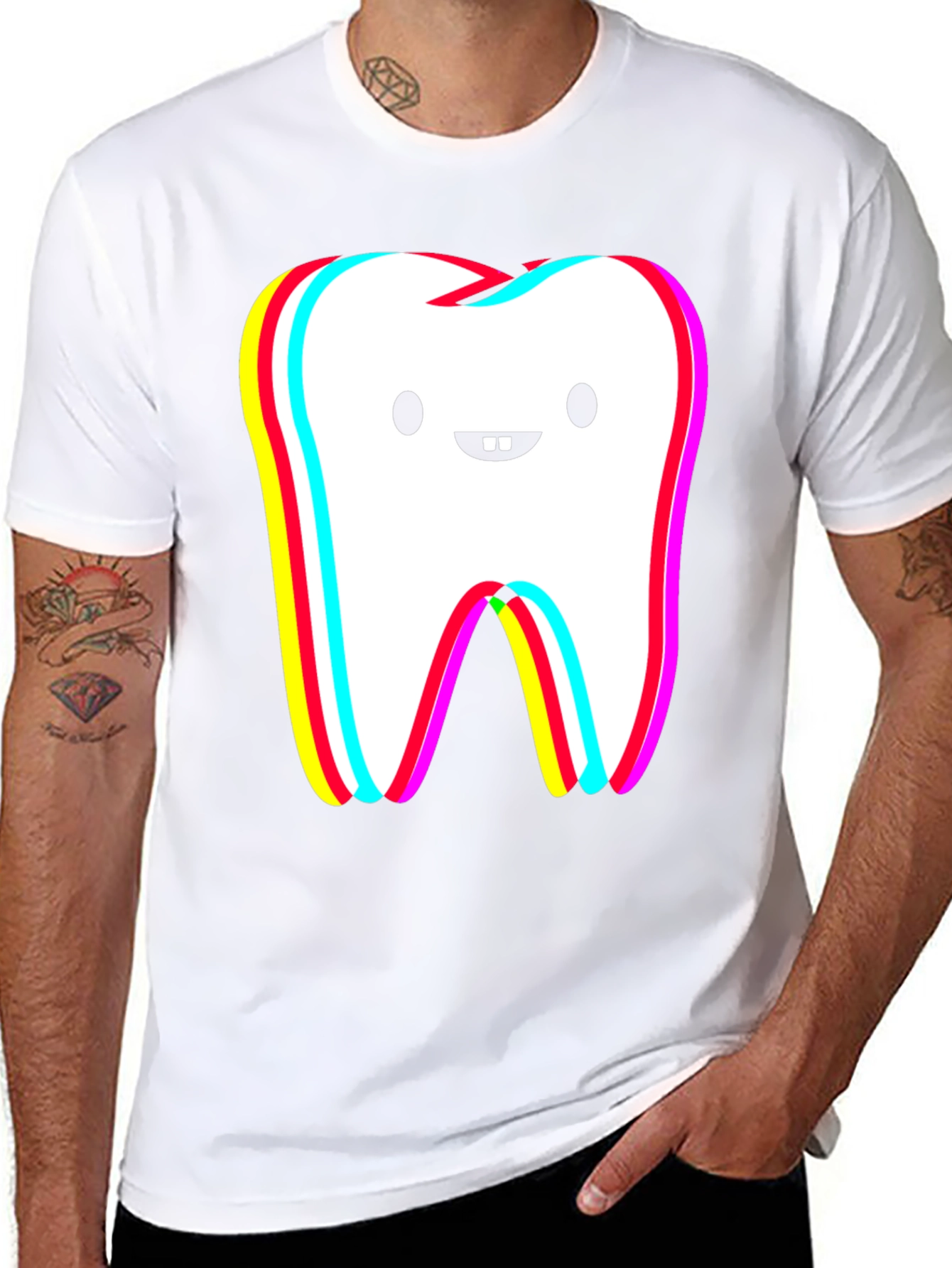 Funny Tooth Graphic Black T-Shirt
