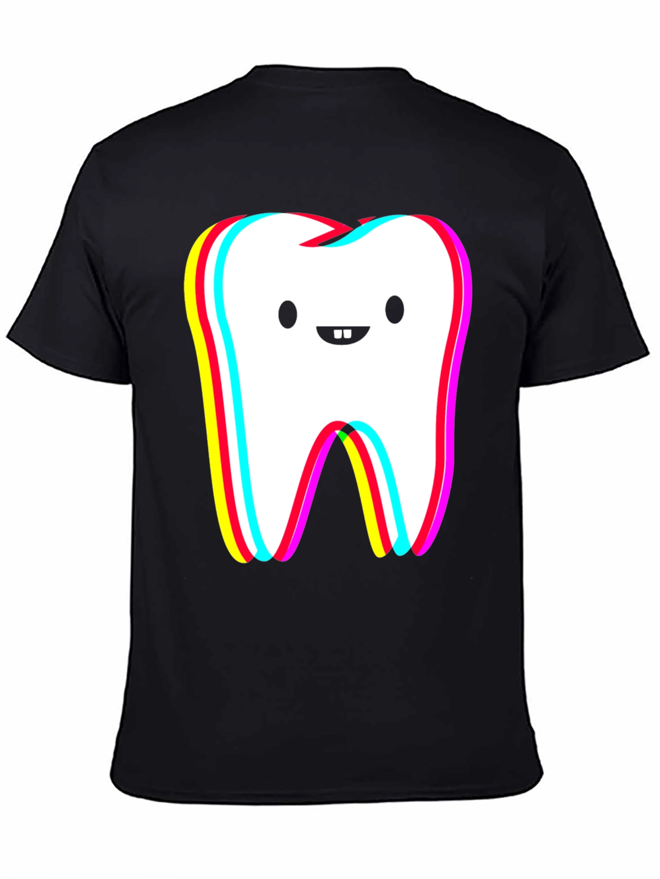 Funny Tooth Graphic Black T-Shirt