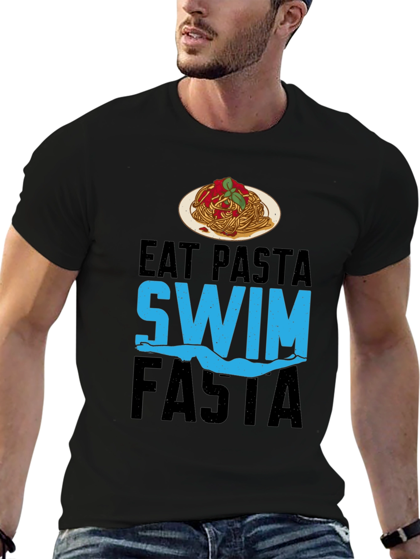 Eat Pasta Swim Fasta T-Shirt - Swimmers Delight!