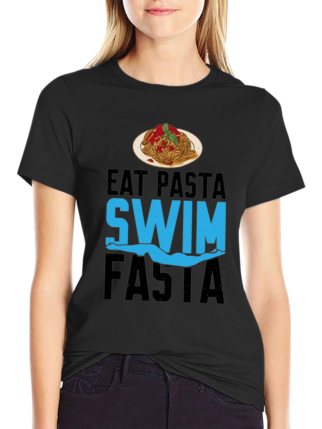 Eat Pasta Swim Fasta T-Shirt - Swimmers Delight!
