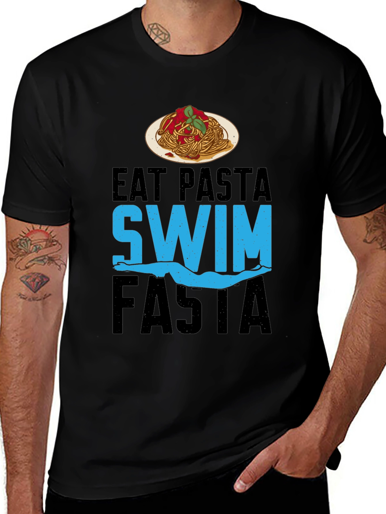 Eat Pasta Swim Fasta T-Shirt - Swimmers Delight!