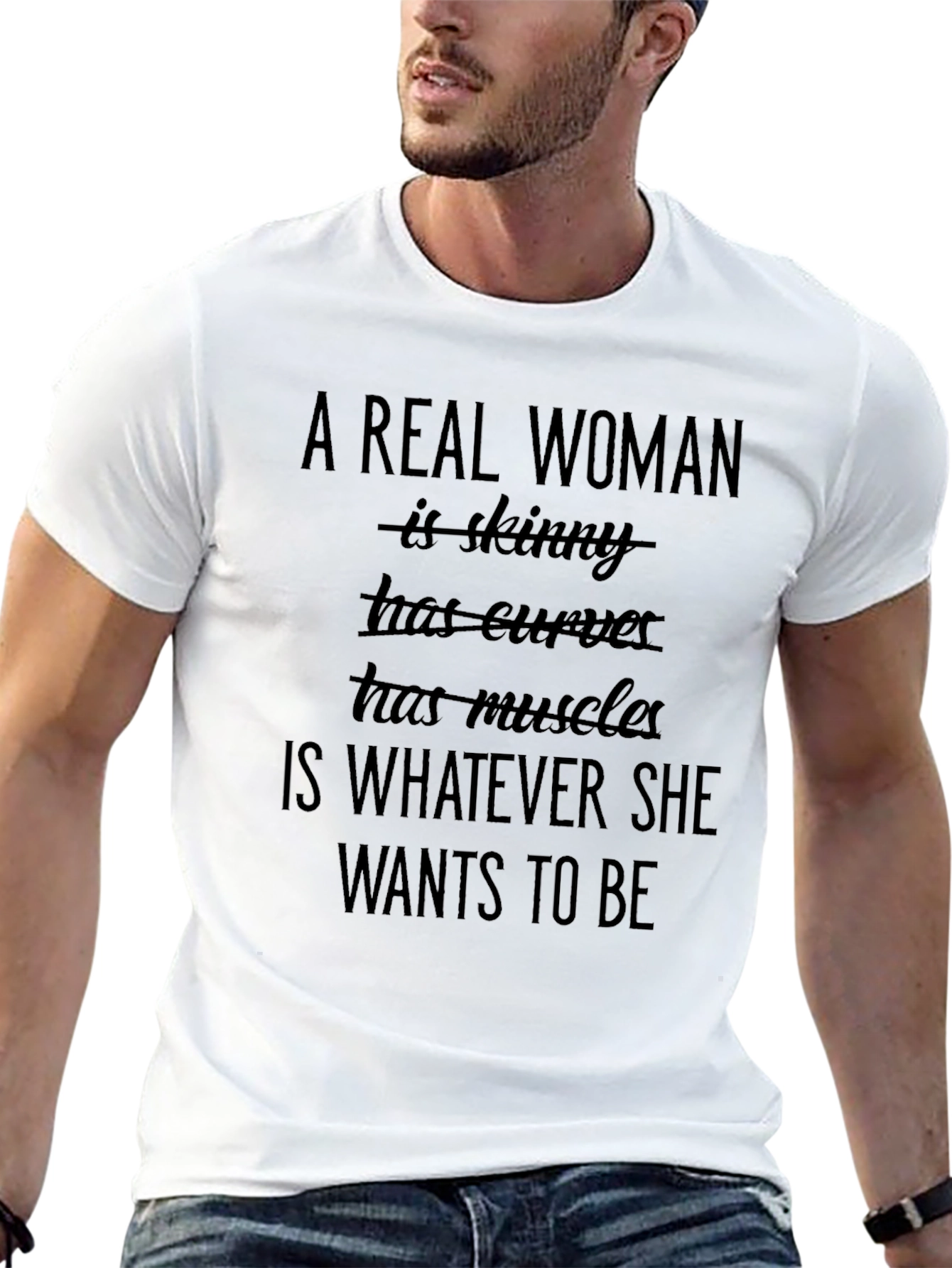 Empowering A Real Woman Black T-Shirt