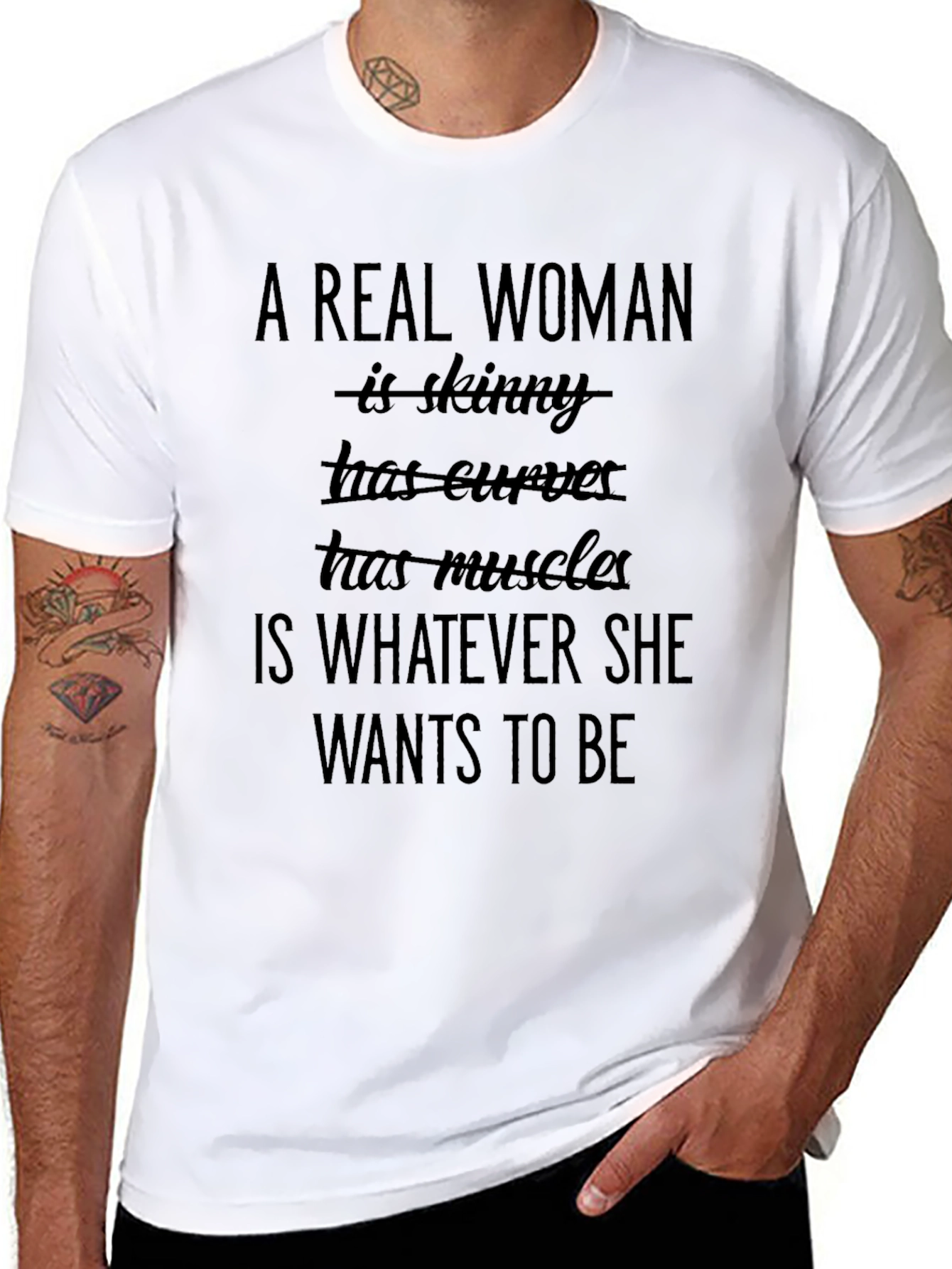 Empowering A Real Woman Black T-Shirt
