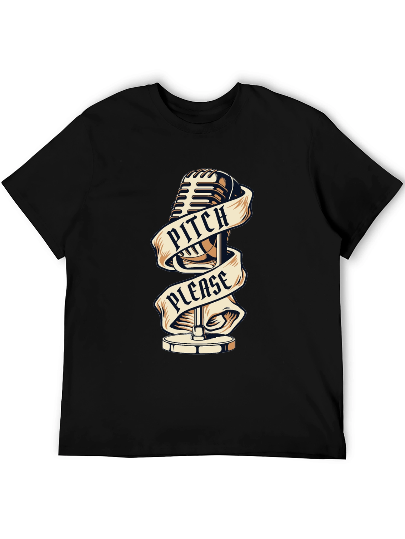 Pitch Please T-Shirt - Retro Microphone Graphic Tee
