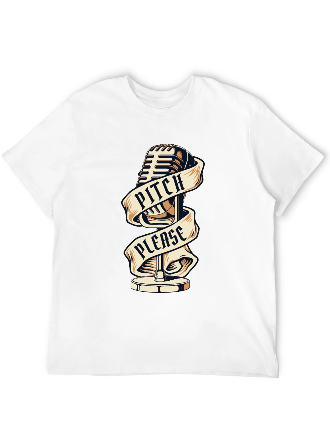 Pitch Please T-Shirt - Retro Microphone Graphic Tee
