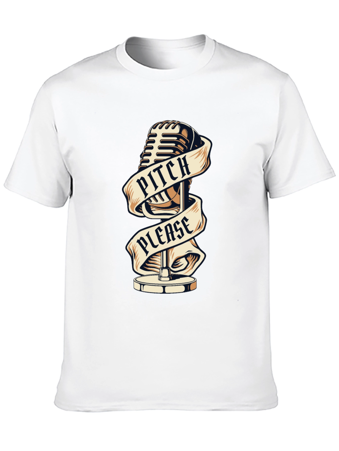Pitch Please T-Shirt - Retro Microphone Graphic Tee