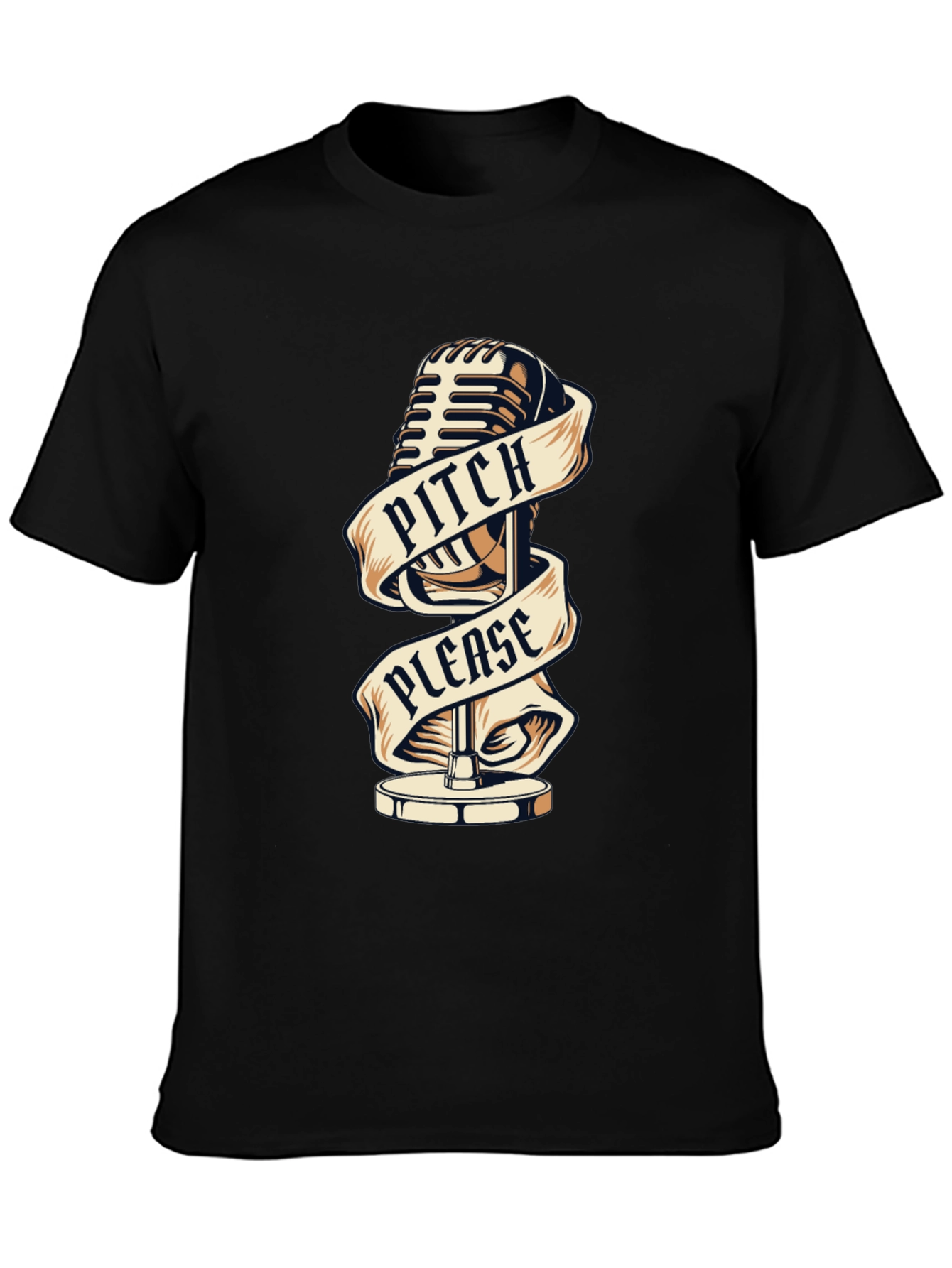 Pitch Please T-Shirt - Retro Microphone Graphic Tee